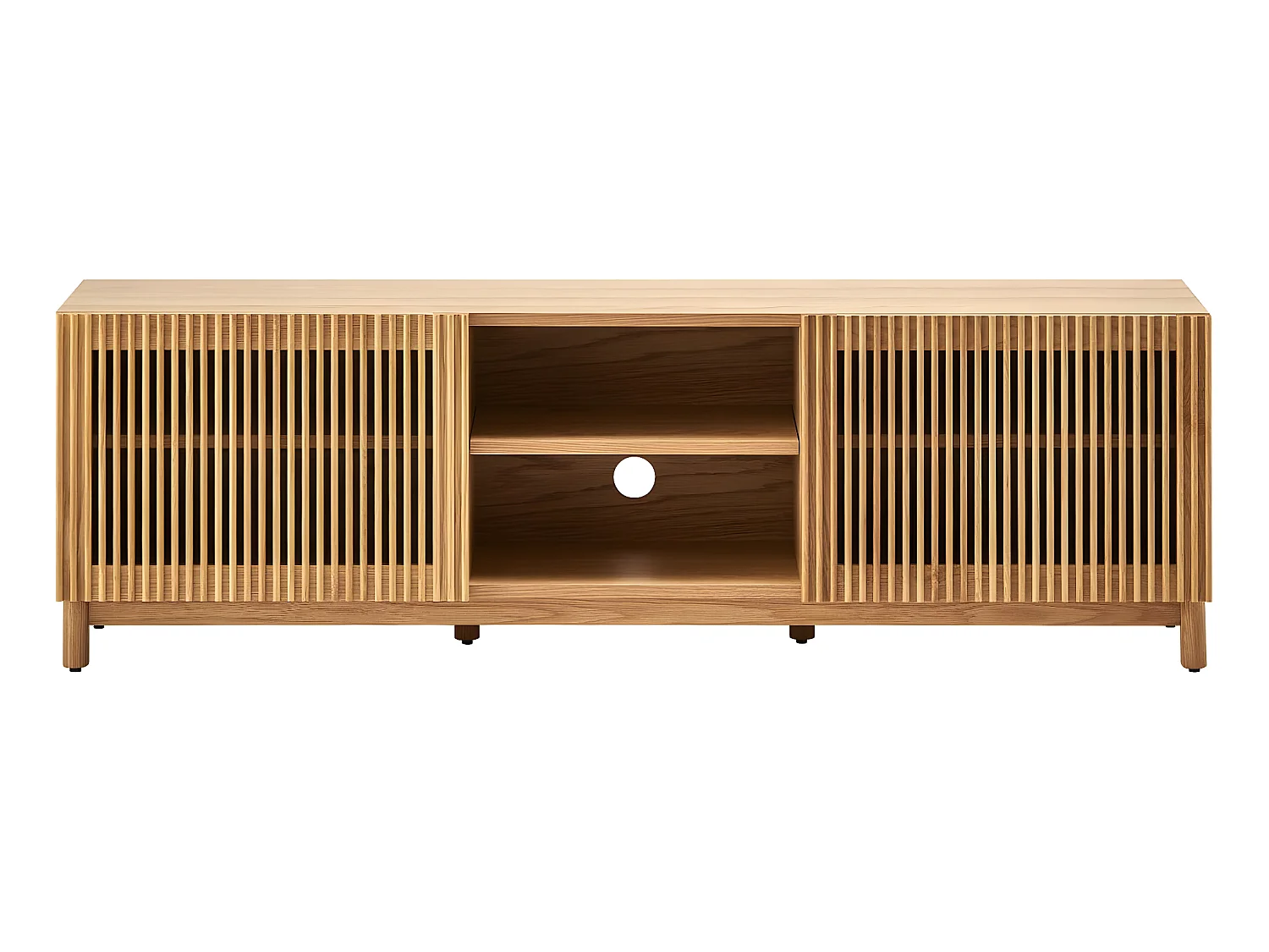 Meuble TV 2 portes en bois 160 cm - Umea