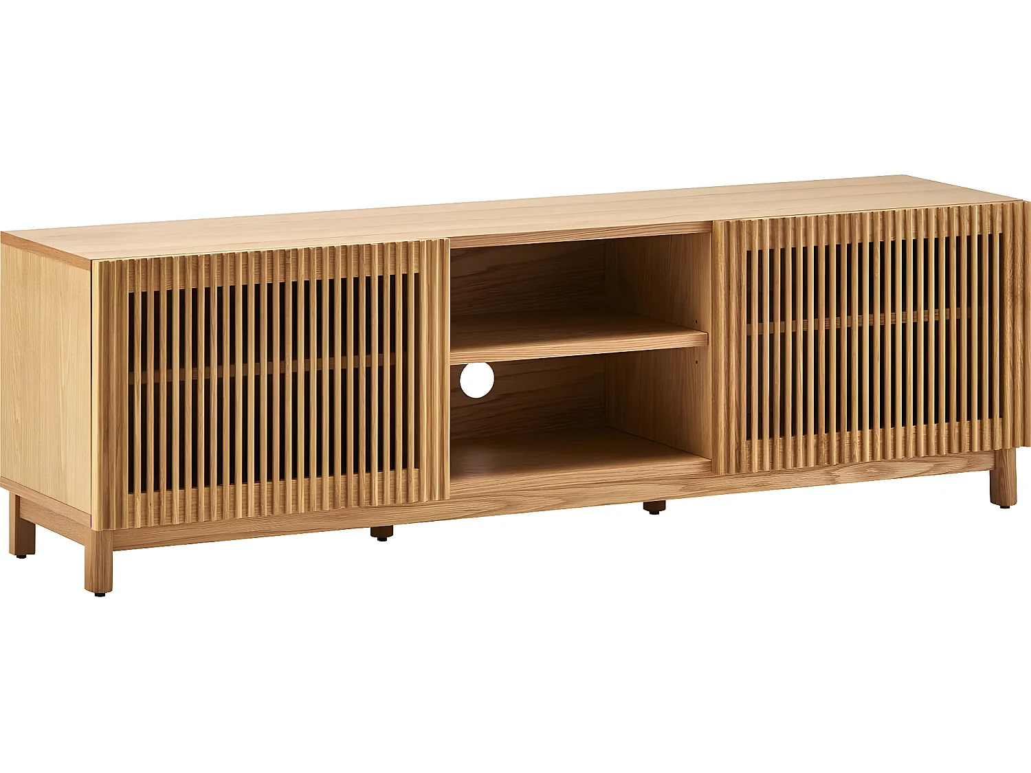 Meuble TV 2 portes en bois 160 cm - Umea