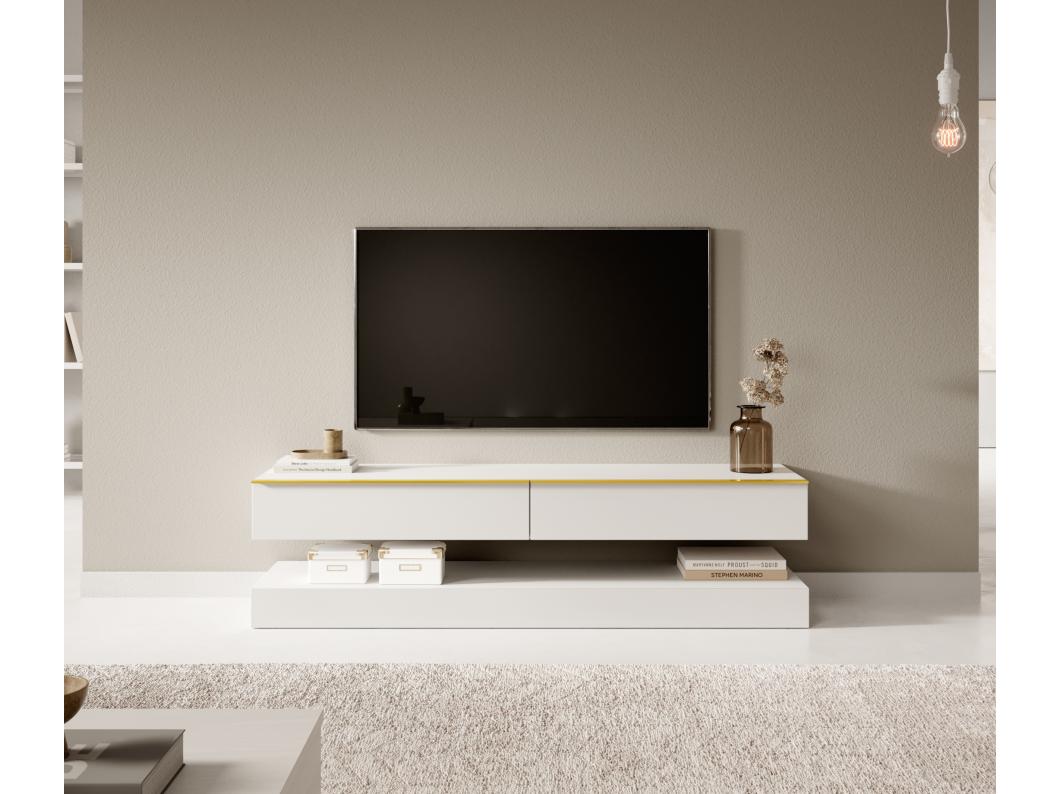 Mobile TV - 140 cm - bianco - HYLIA