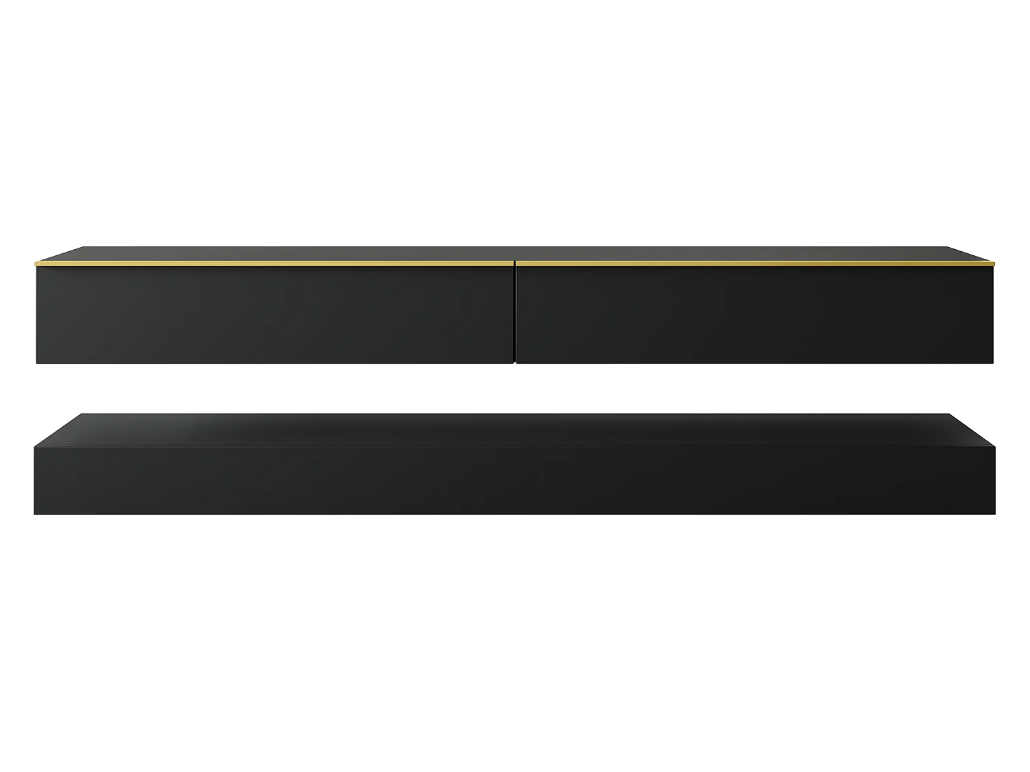 Meuble TV - 140 cm - noir - HYLIA