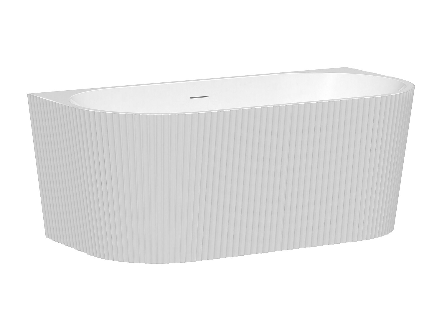 Halb freistehende Badewanne - gerippt - 250 L - 170,5 x 80 x 58,5 cm - Acry günstig online kaufen