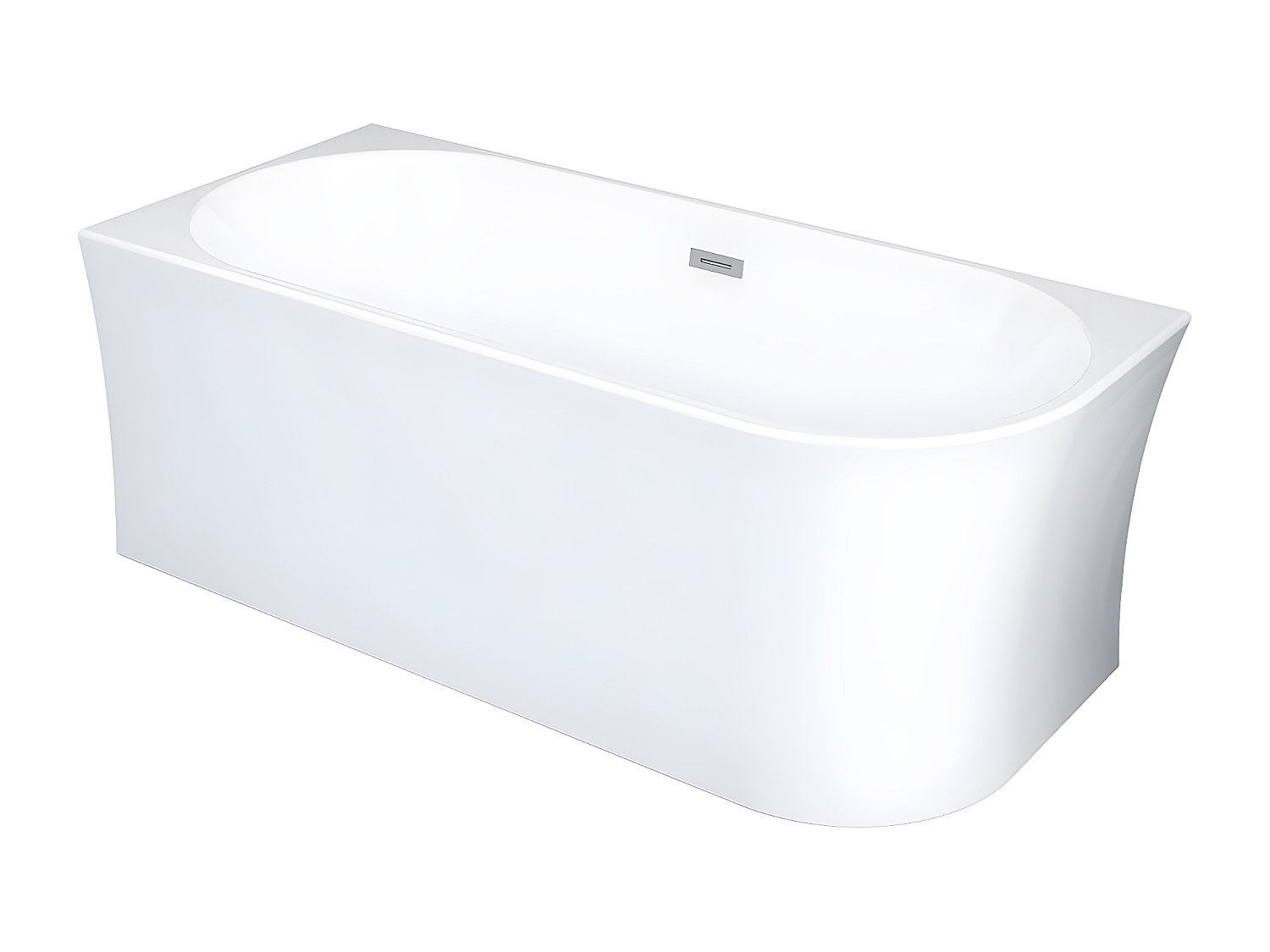 Eckbadewanne rechts 170 x 75 x 59 cm Acryl Weiß 228 L PONTICOLA