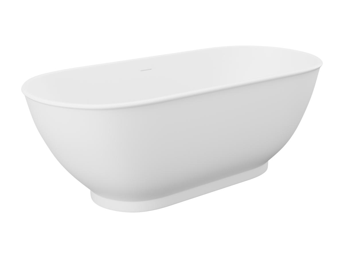 Freistehende Badewanne oval - 240 L - 170 x 75 x 60 cm - Acryl - Weiß matt günstig online kaufen