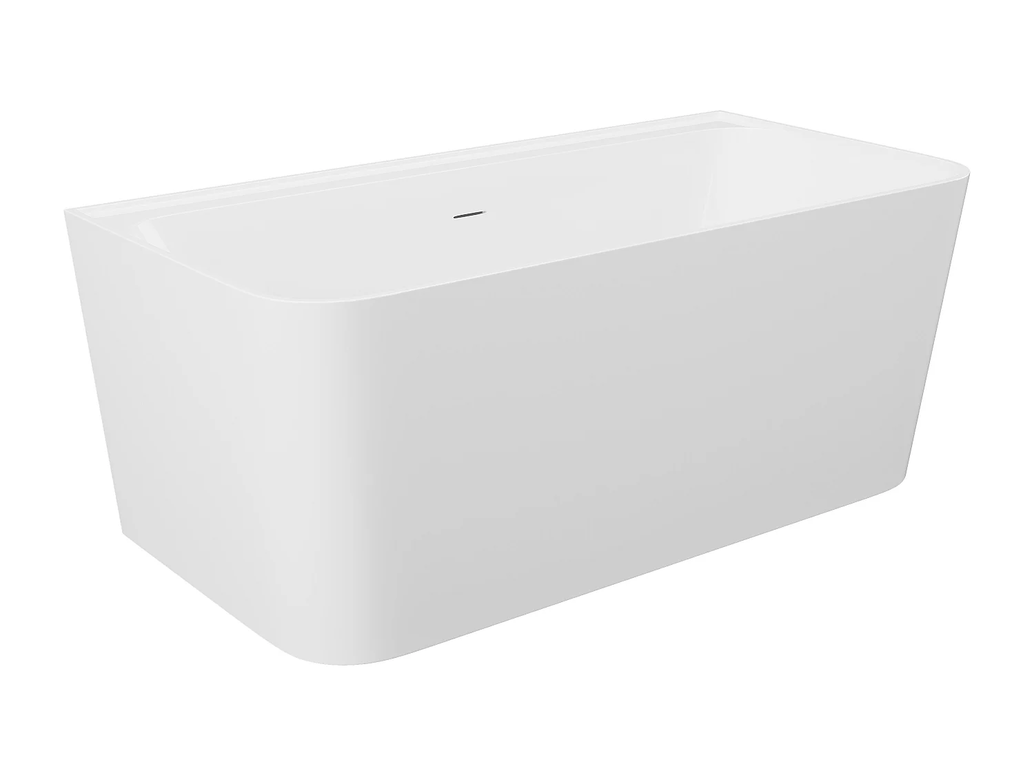 Wanna wolnostojąca przyścienna prostokątna - 216 l - 150 x 75 x 60 cm - Biały z połyskiem - Akryl - ATESA