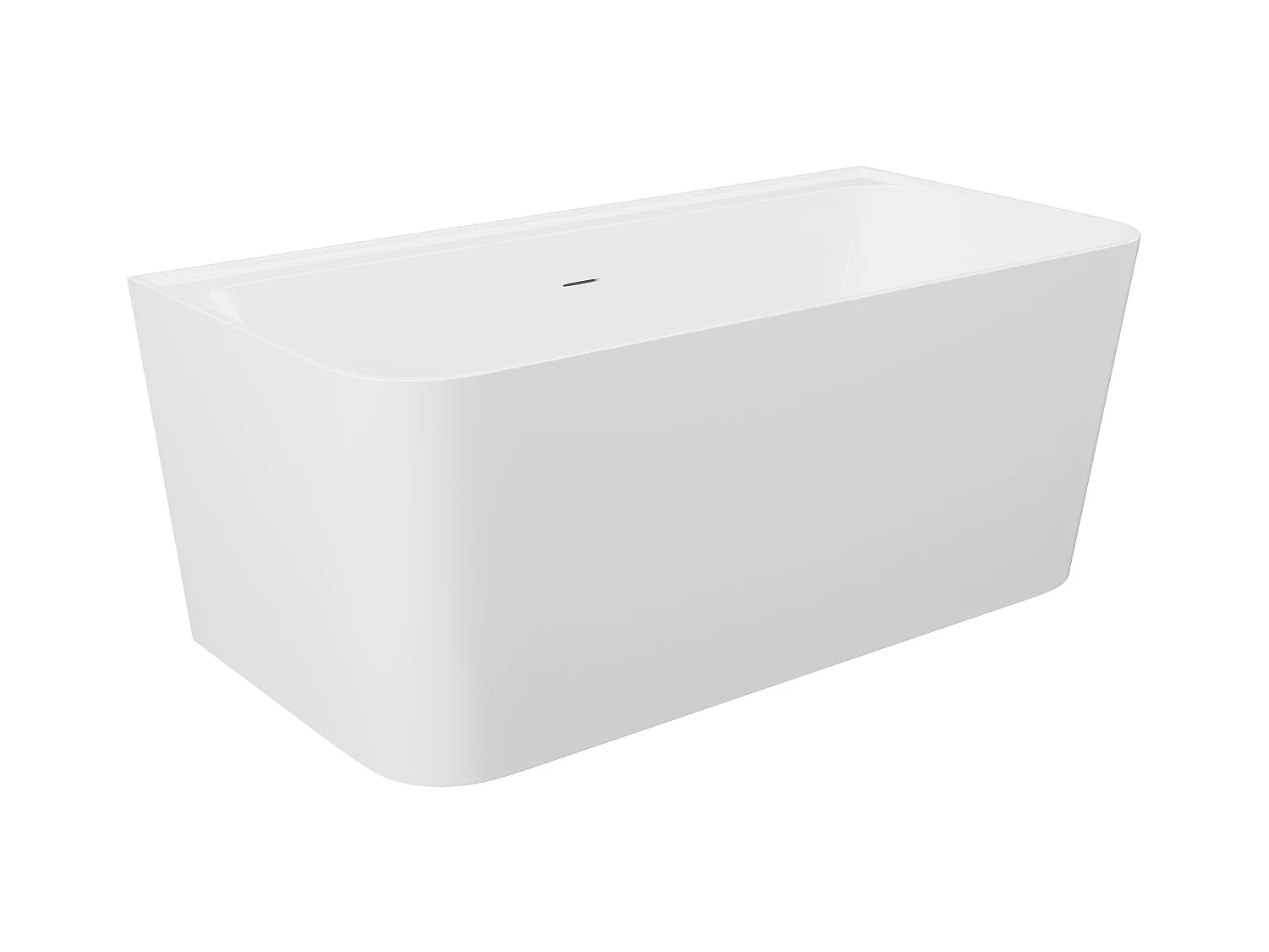 Banheira de pousar e de encostar retangular 216 L, 150 x 75 x 60 cm, acrílico branco brilhante - ATESA