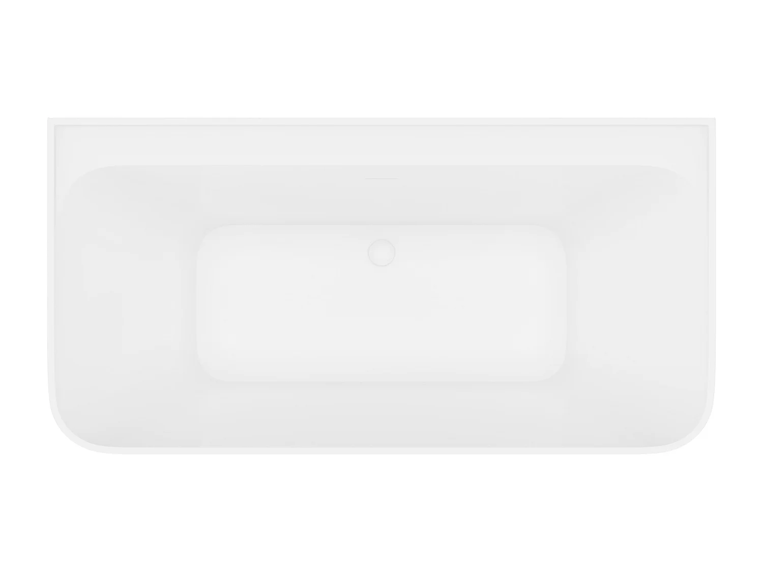 Rechthoekig halfvrijstaand bad - 216 liter - 150 x 75 x 60 cm - Glanzend wit - Acryl - ATESA