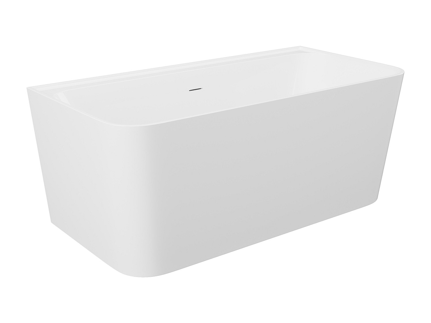 Halb freistehende Badewanne rechteckig - 216 L - 150 x 75 x 60 cm - Acryl - günstig online kaufen