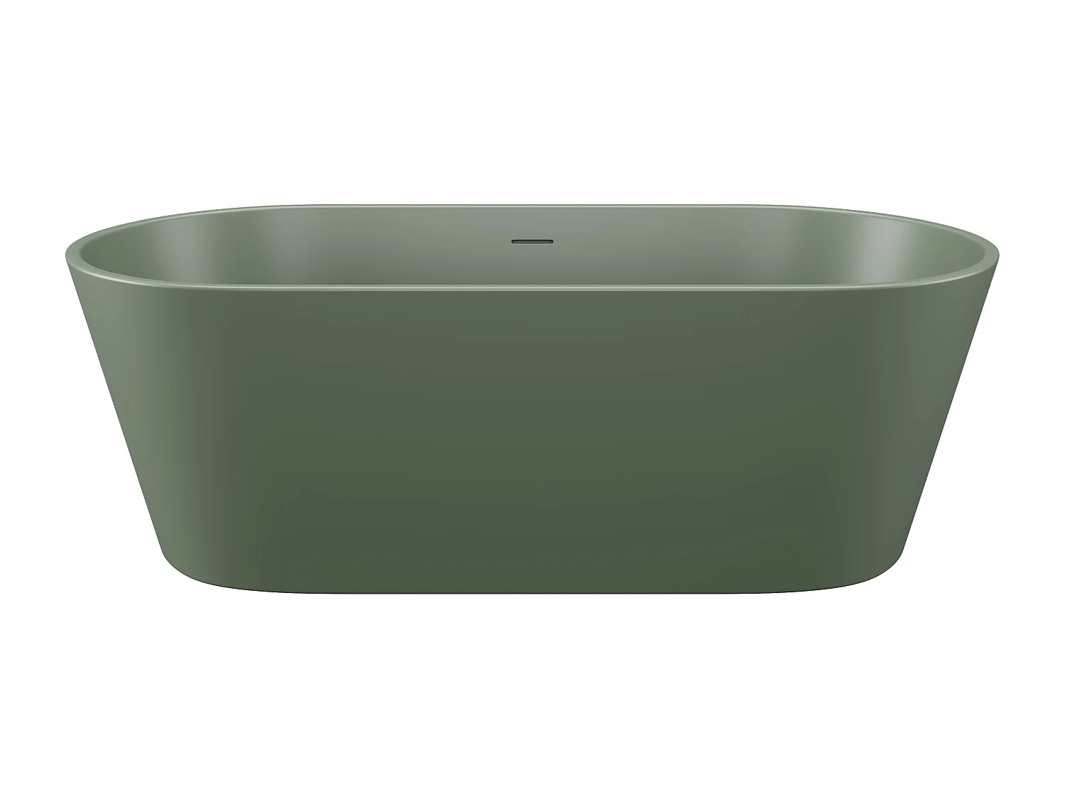 Baignoire îlot ovale - 255L - 159 x 74 x 56 cm - Kaki mat - Acrylique - LUZECA