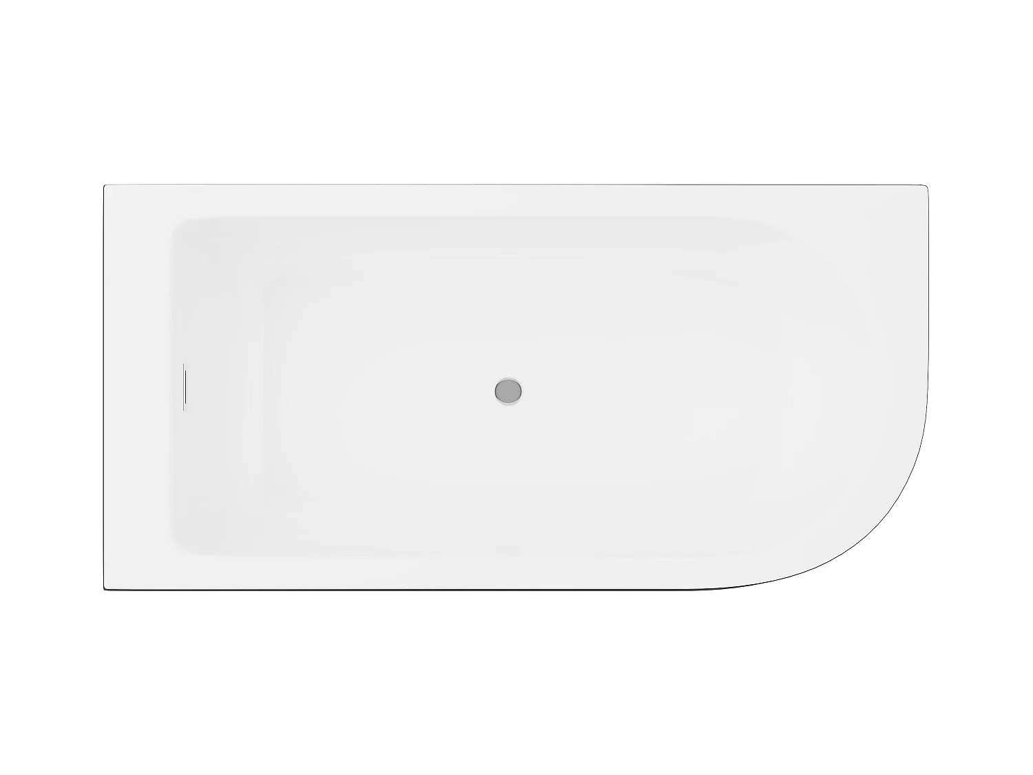 Baignoire d'angle - 201L - 150 x 75 x 58 cm - Noir brillant - Angle gauche - ANIKA