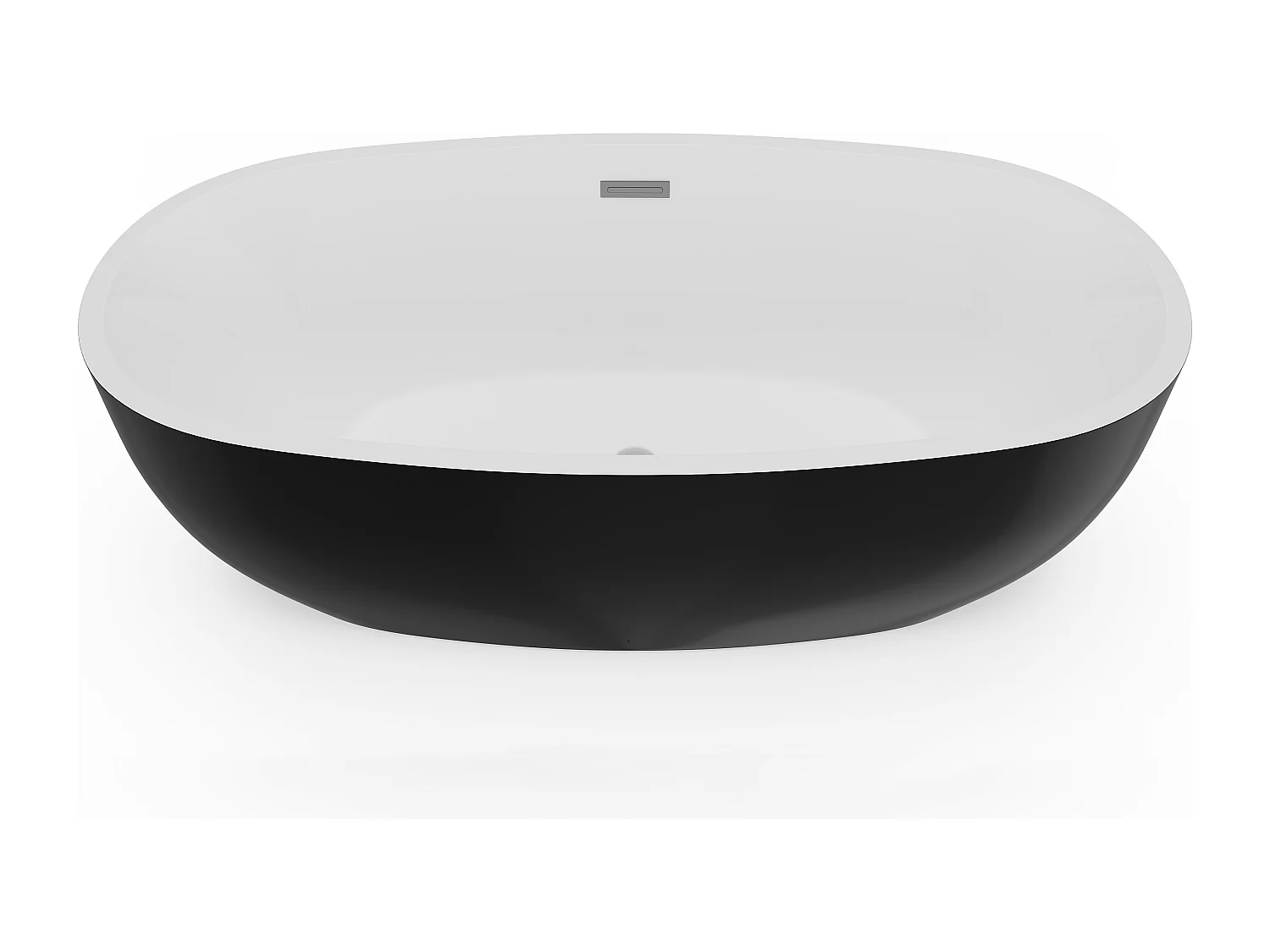 Freistehende Badewanne - 238 L - 170 x 80 x 58 cm - Schwarz - Acryl - NICA