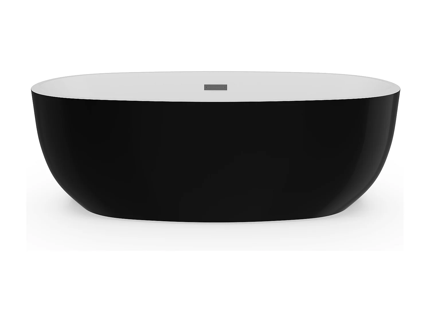 Baignoire îlot - 238L - 170 x 80 x 58 cm - Noire - Acrylique - NICA