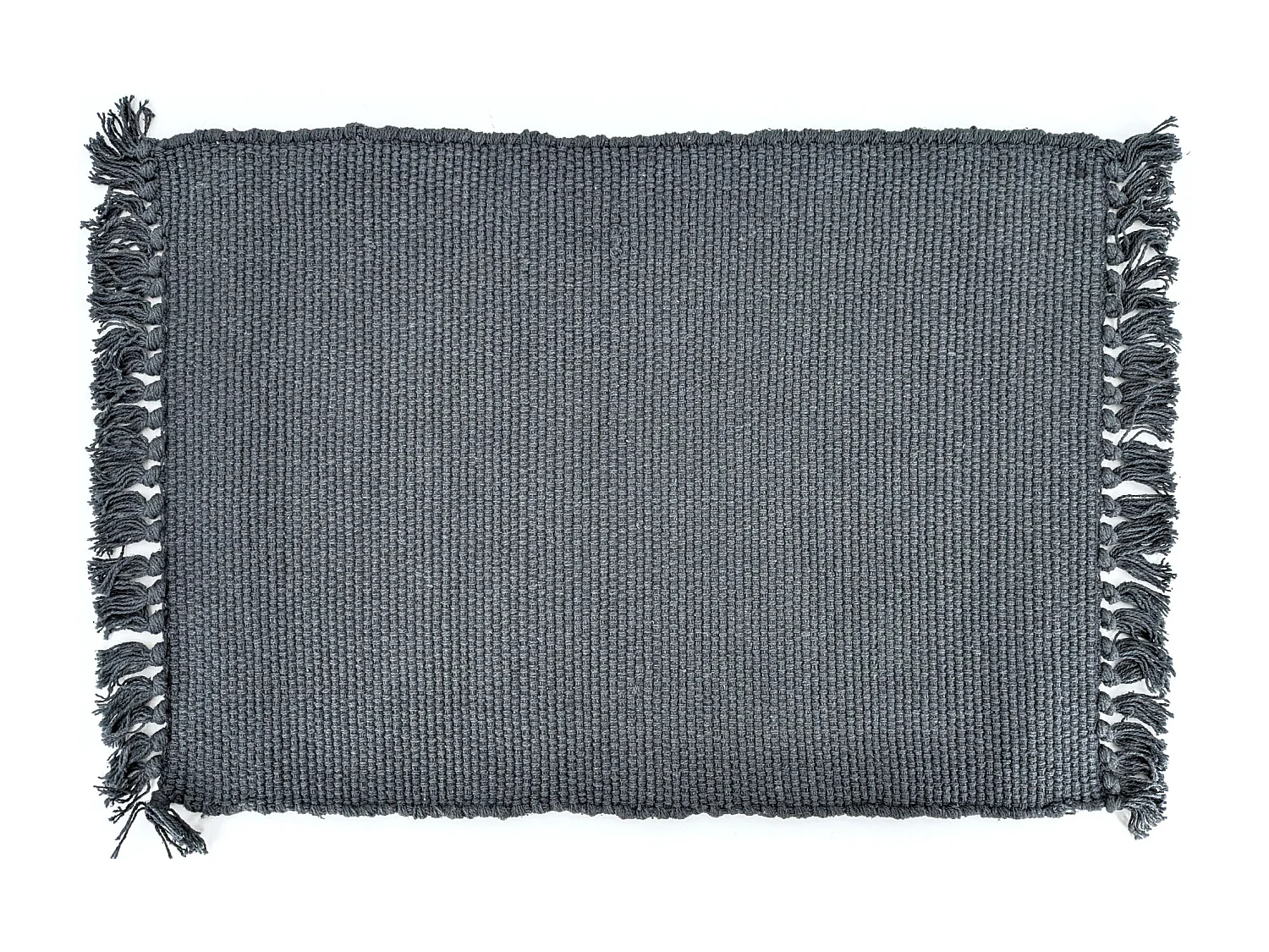 Lot de 2 sets de table à franges 33x46 cm PAPEETE gris Anthracite