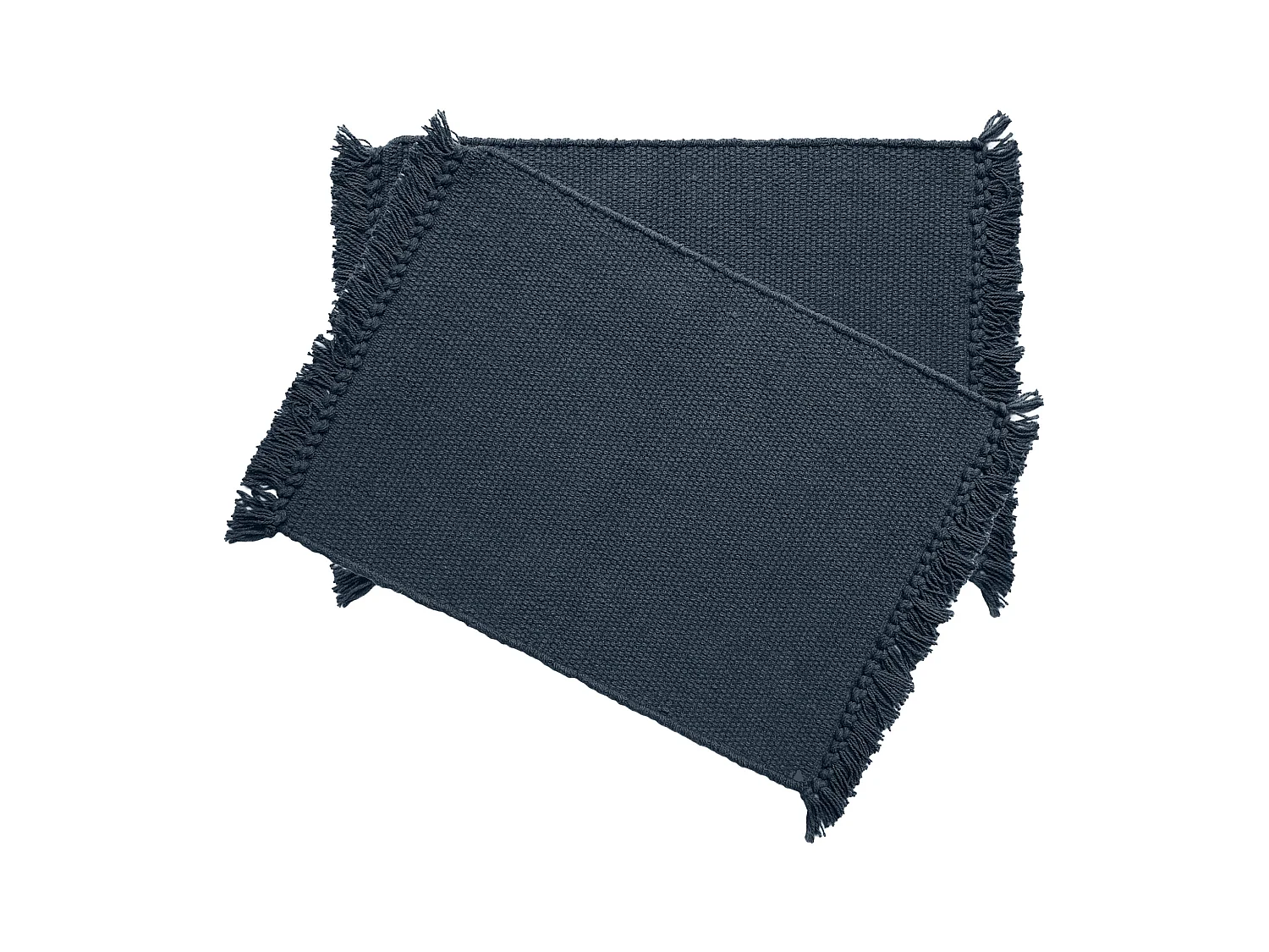 Lot de 2 sets de table à franges 33x46 cm PAPEETE gris Anthracite