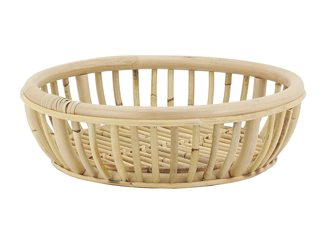 Corbeille ronde en rotin naturel