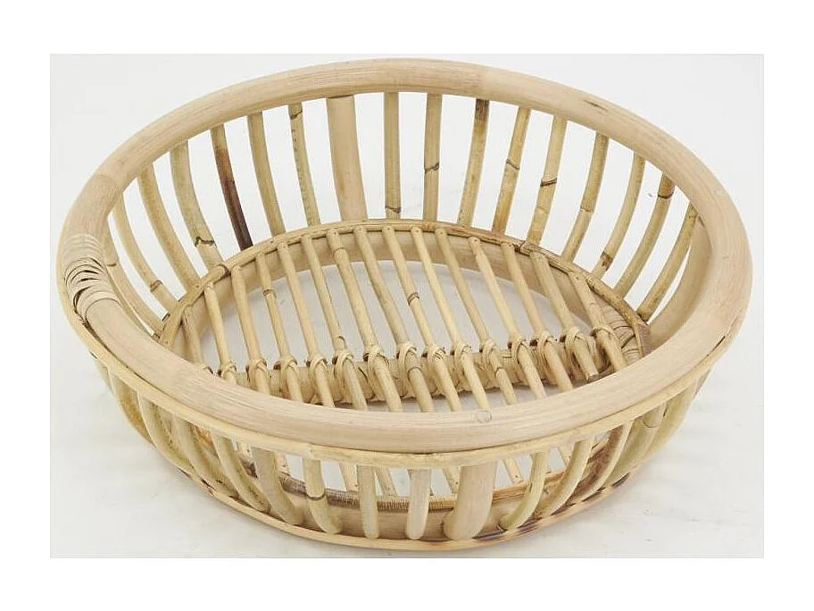 Corbeille ronde en rotin naturel
