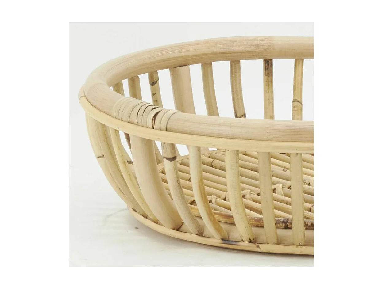Corbeille ronde en rotin naturel