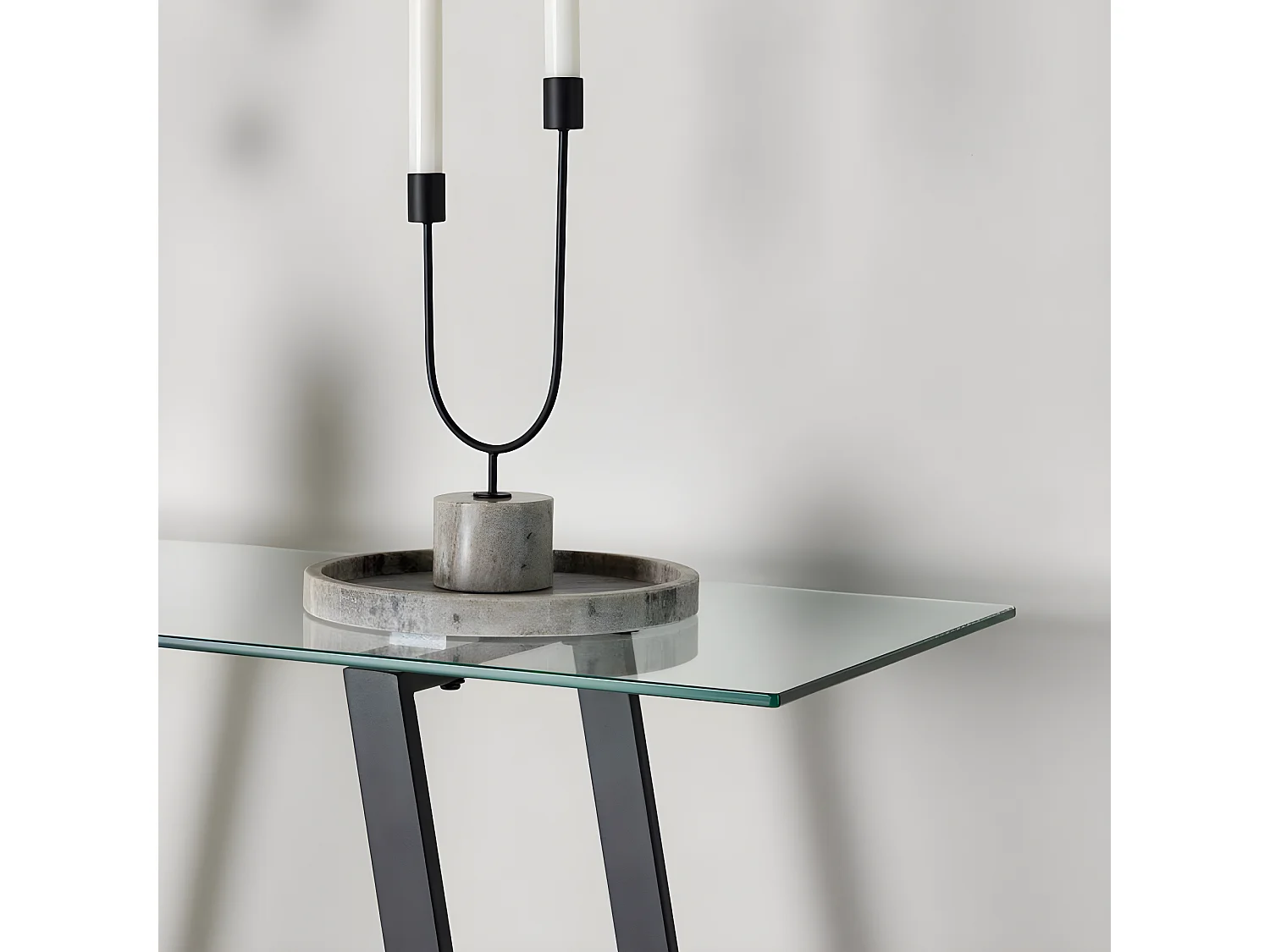 Console Design en Verre "Horten" 100cm Noir