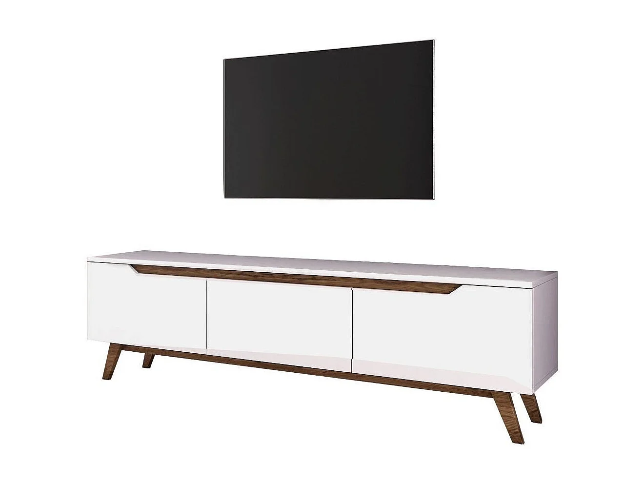 Meuble TV 3 portes blanc - L180 cm