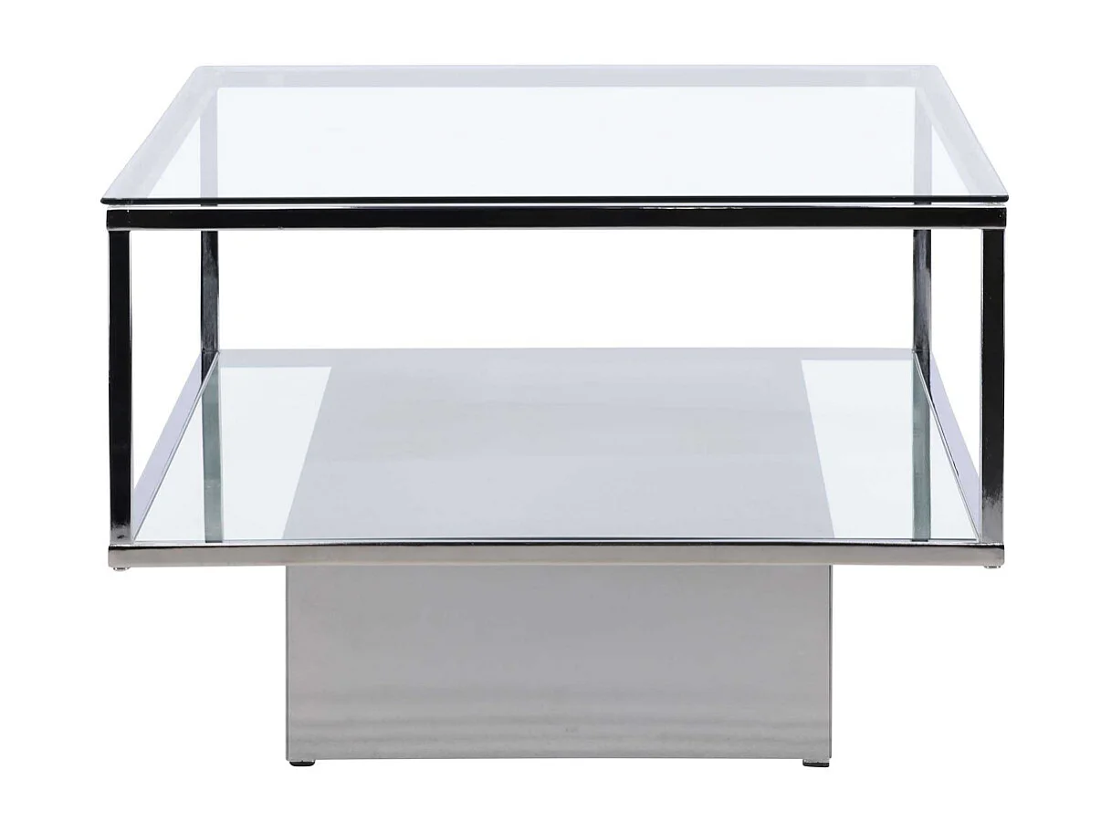 Table Basse Design en Verre "Maglehem" 130cm Argent