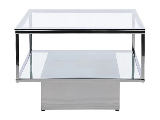 Table Basse Design en Verre "Maglehem" 130cm Argent