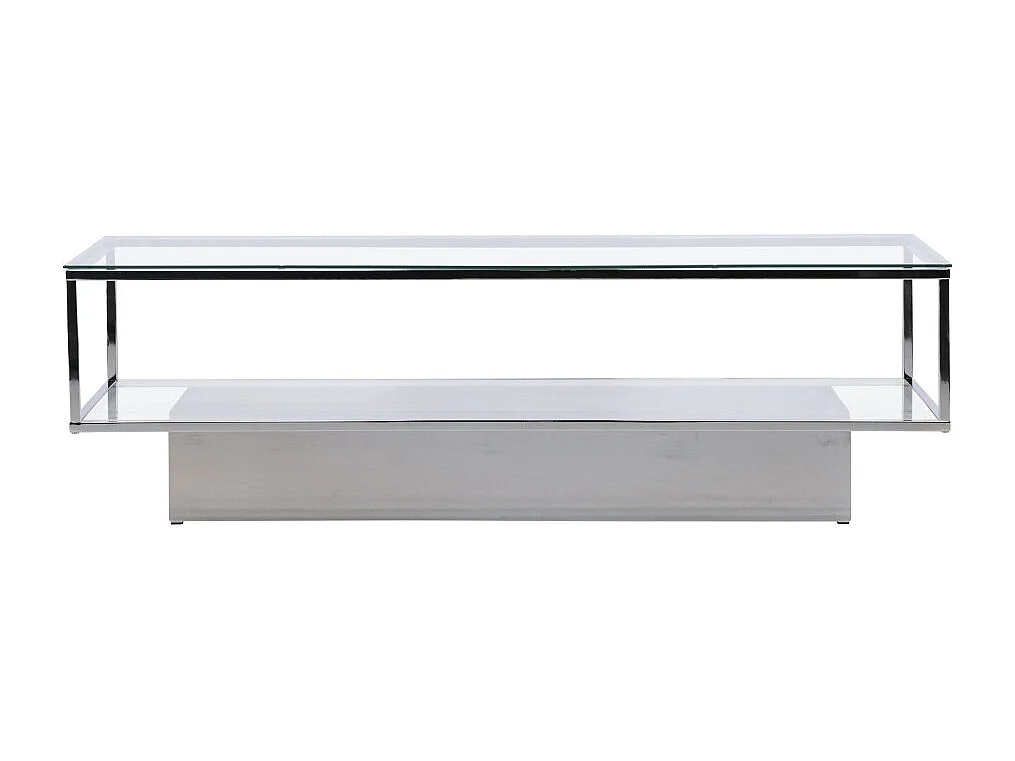 Table Basse Design en Verre "Maglehem" 130cm Argent