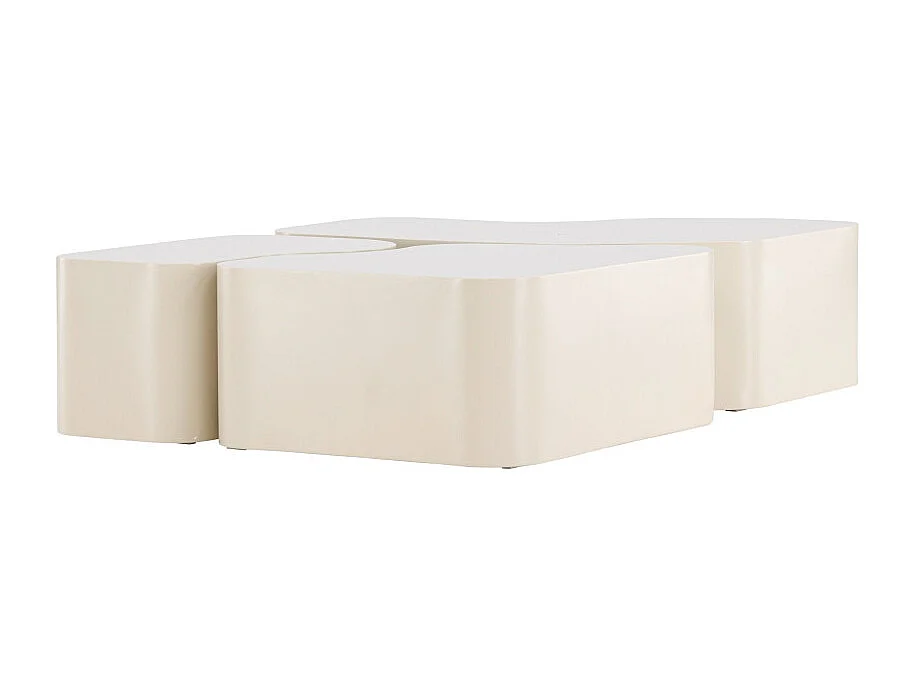 Lot de 3 Tables Basses "Nordland" 92cm Beige