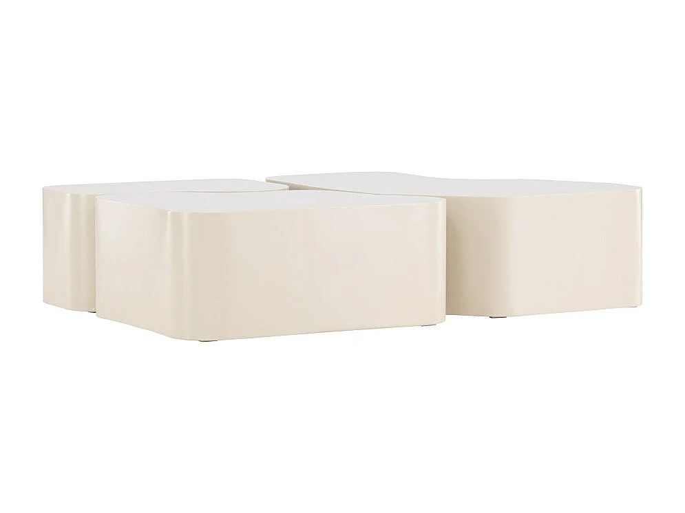 Lot de 3 Tables Basses "Nordland" 92cm Beige