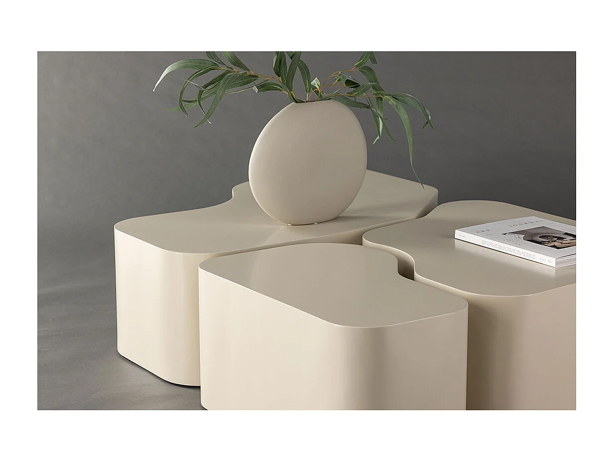 Nordland table basse ensemble de 3 beige.
