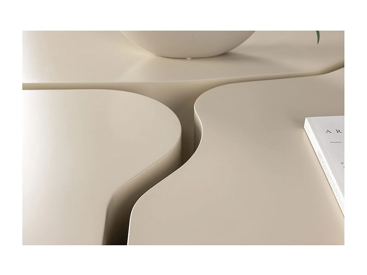 Nordland table basse ensemble de 3 beige.
