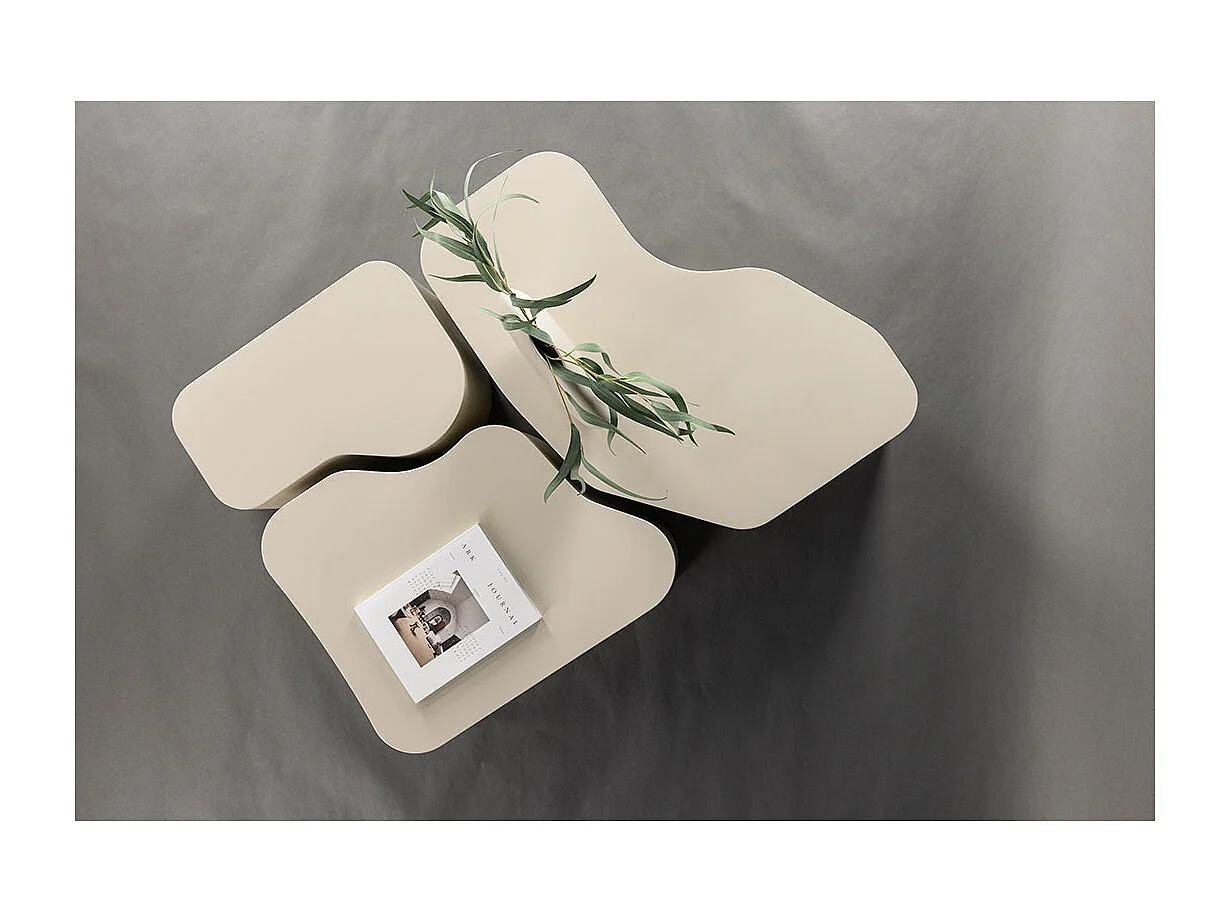 Nordland table basse ensemble de 3 beige.