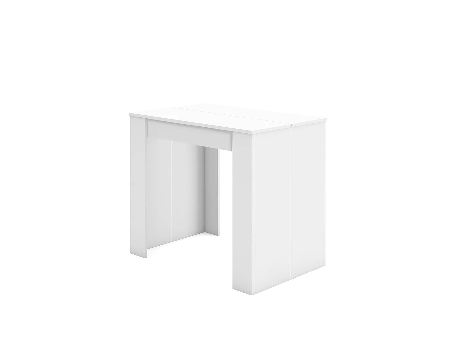 Table console extensible, 180x90x77cm, Pour 8 personnes, Table à Manger, Blanc