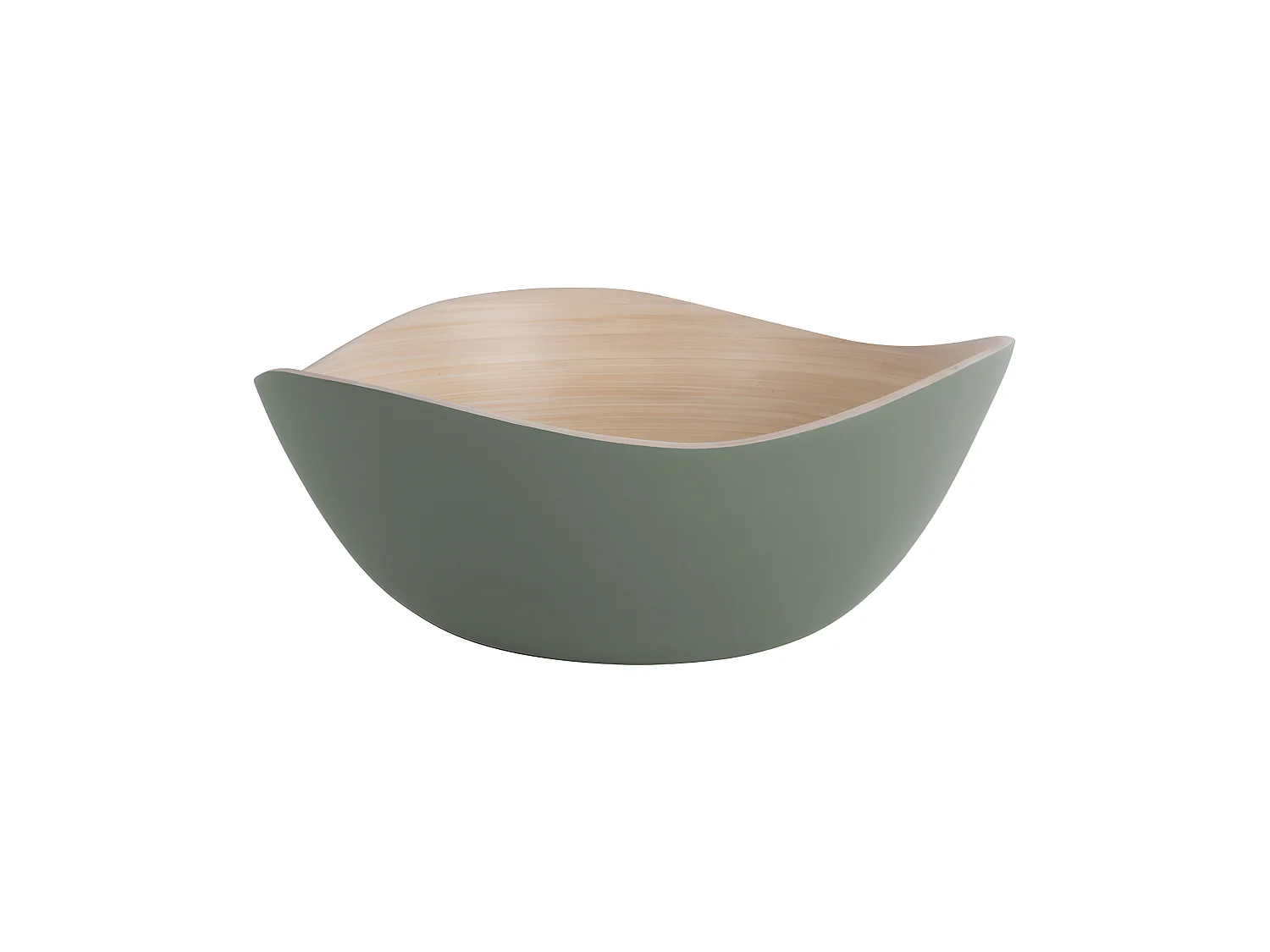 Lot de 3 saladiers rond en bambou Vert  Present Time