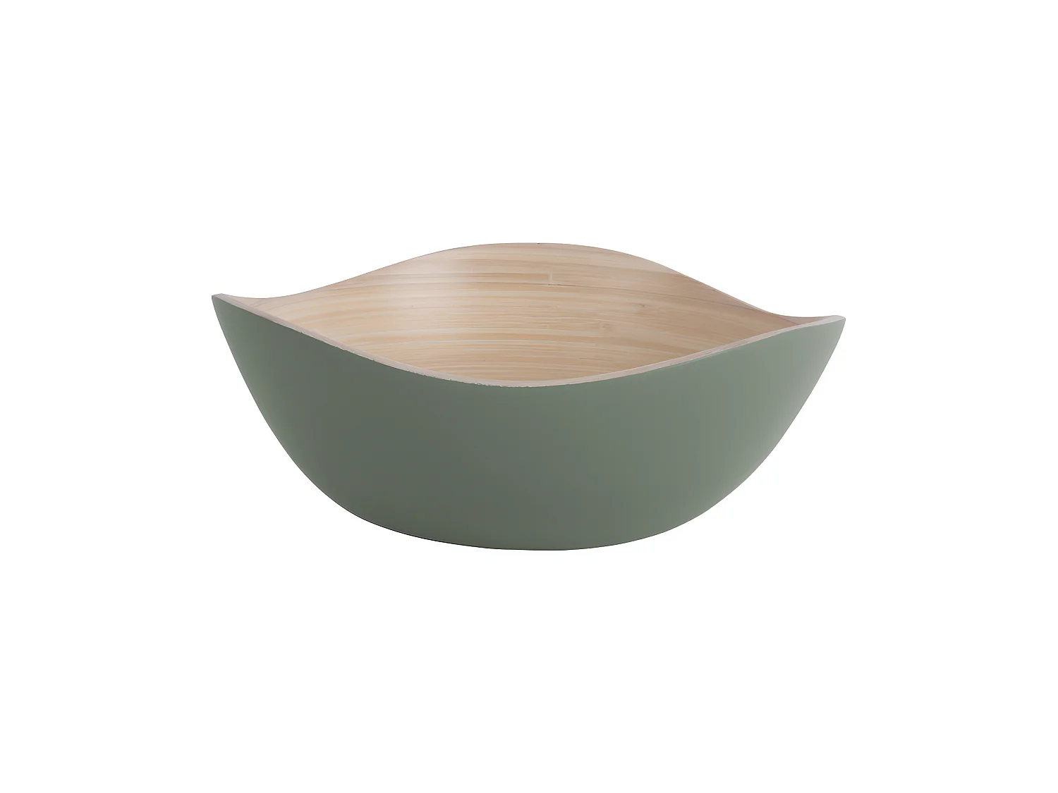 Lot de 3 saladiers rond en bambou Vert  Present Time