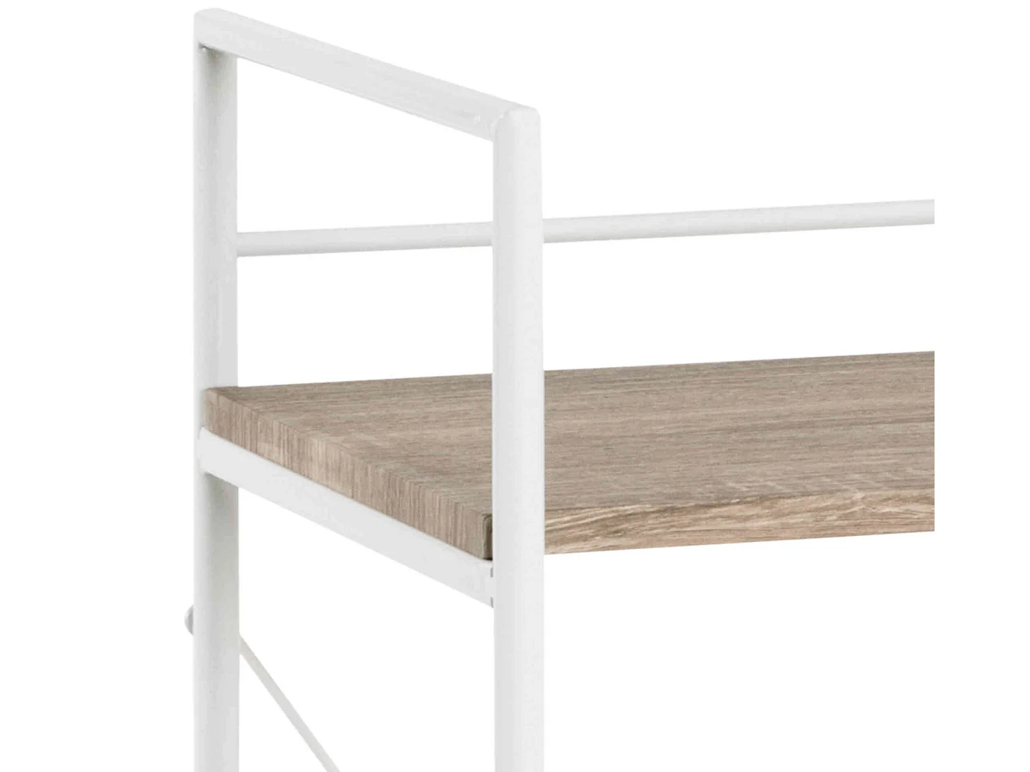 Etagère 3 plateaux en bois imitation chêne clair et blanc laqué - ET15007