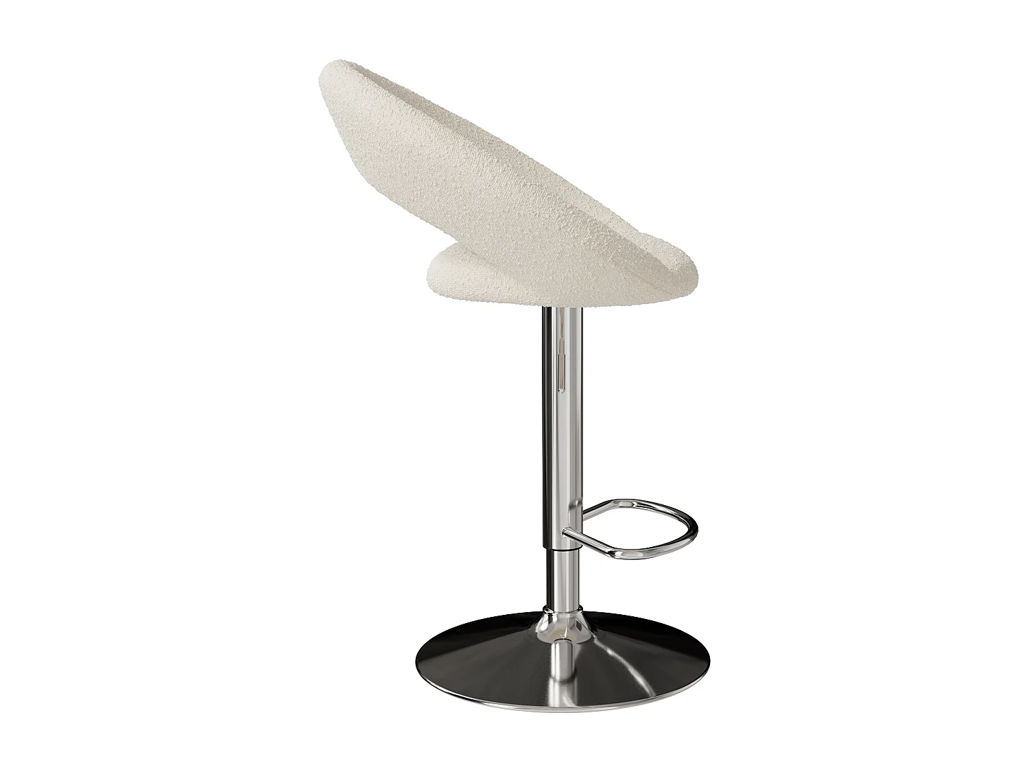 Set di 2 sedie da bar in tessuto bouclé bianco H61/76,5 cm - Cloclo