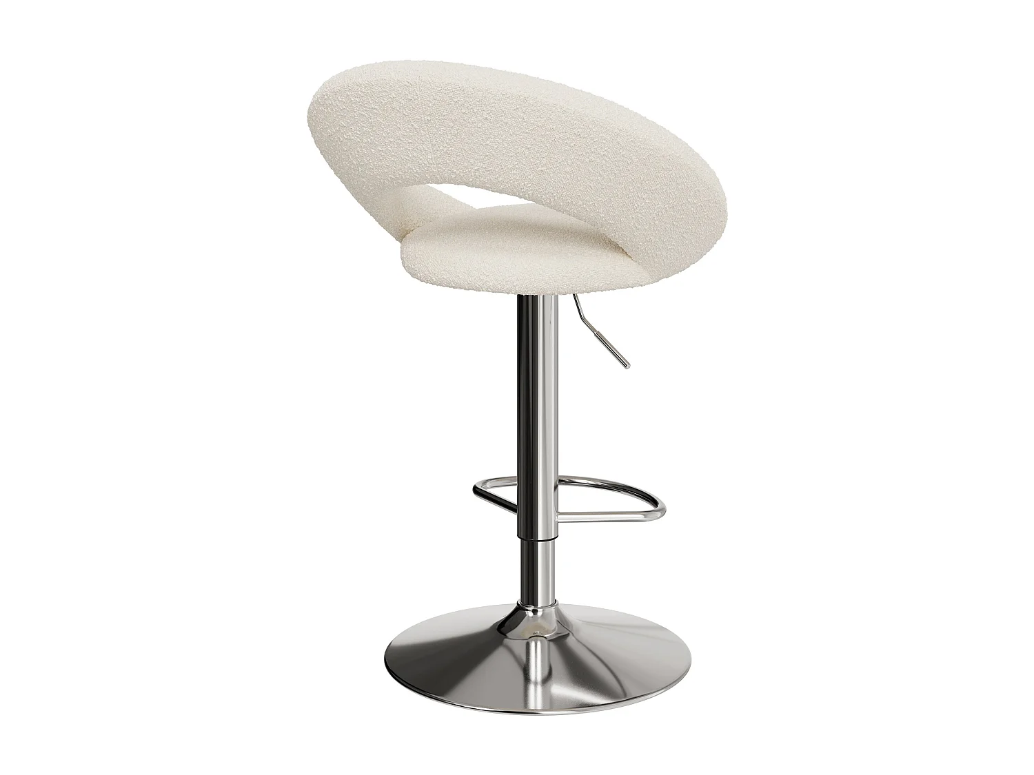 Set de 2 sillas de bar en metal y tejido bouclé 61/76,5 cm - Cloclo