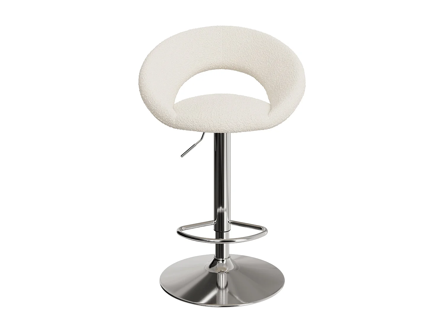 Set de 2 sillas de bar en metal y tejido bouclé 61/76,5 cm - Cloclo