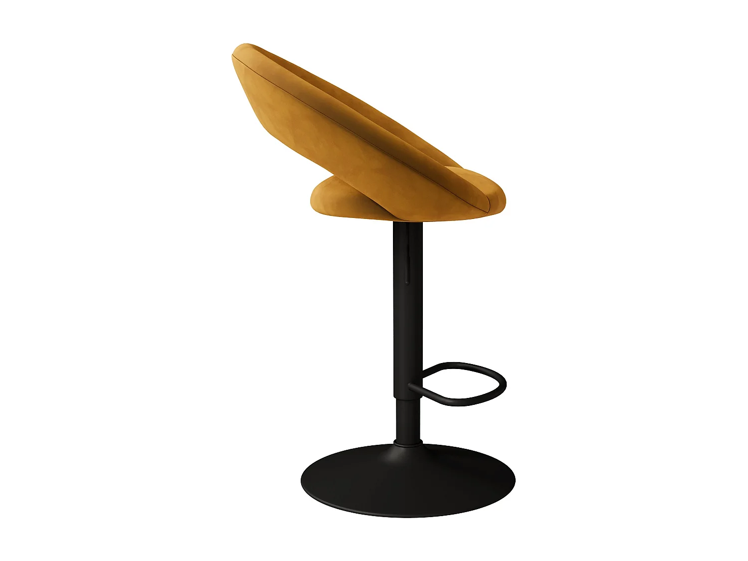 Lot de 2 chaises de bar en velours jaune curry 61/76,5 cm - Cloclo