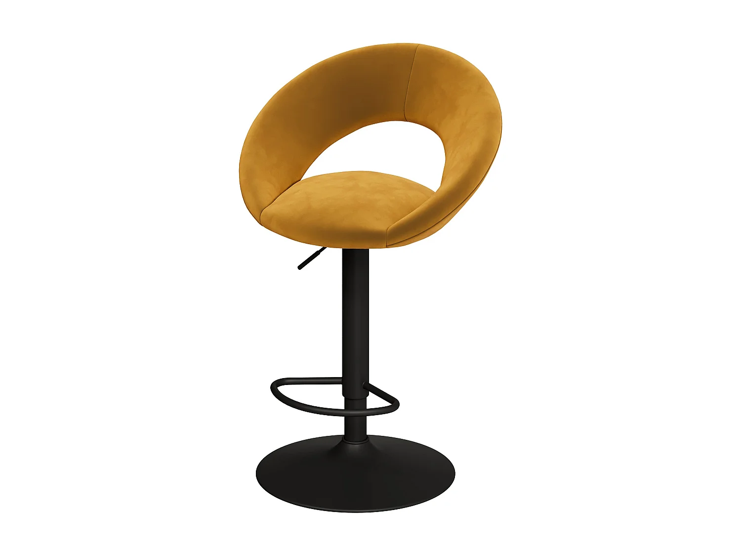Lot de 2 chaises de bar en velours jaune curry 61/76,5 cm - Cloclo