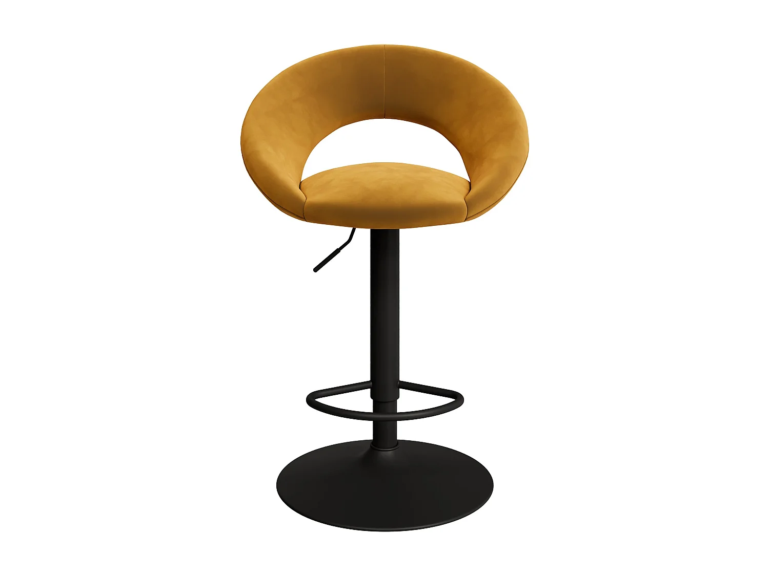 Lot de 2 chaises de bar en velours jaune curry 61/76,5 cm - Cloclo