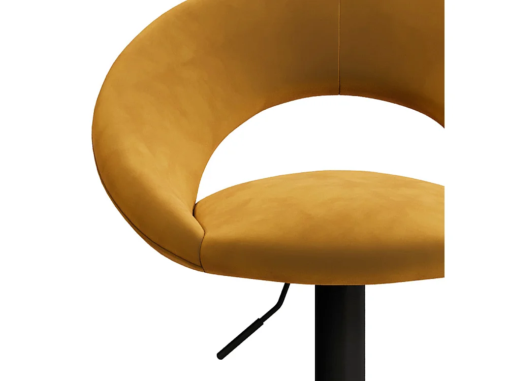 Lot de 2 chaises de bar en velours jaune curry 61/76,5 cm - Cloclo