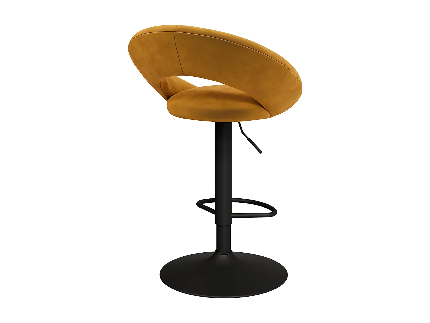 Lot de 2 chaises de bar en velours jaune curry 61/76,5 cm - Cloclo