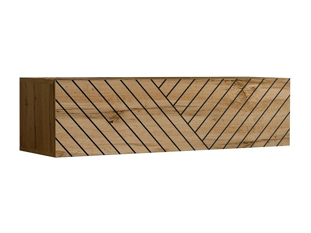 Woonkamerset SWITCH VII - Wotan Eiken & Hoogglans Zwart - Modern Ontwerp - 340 cm