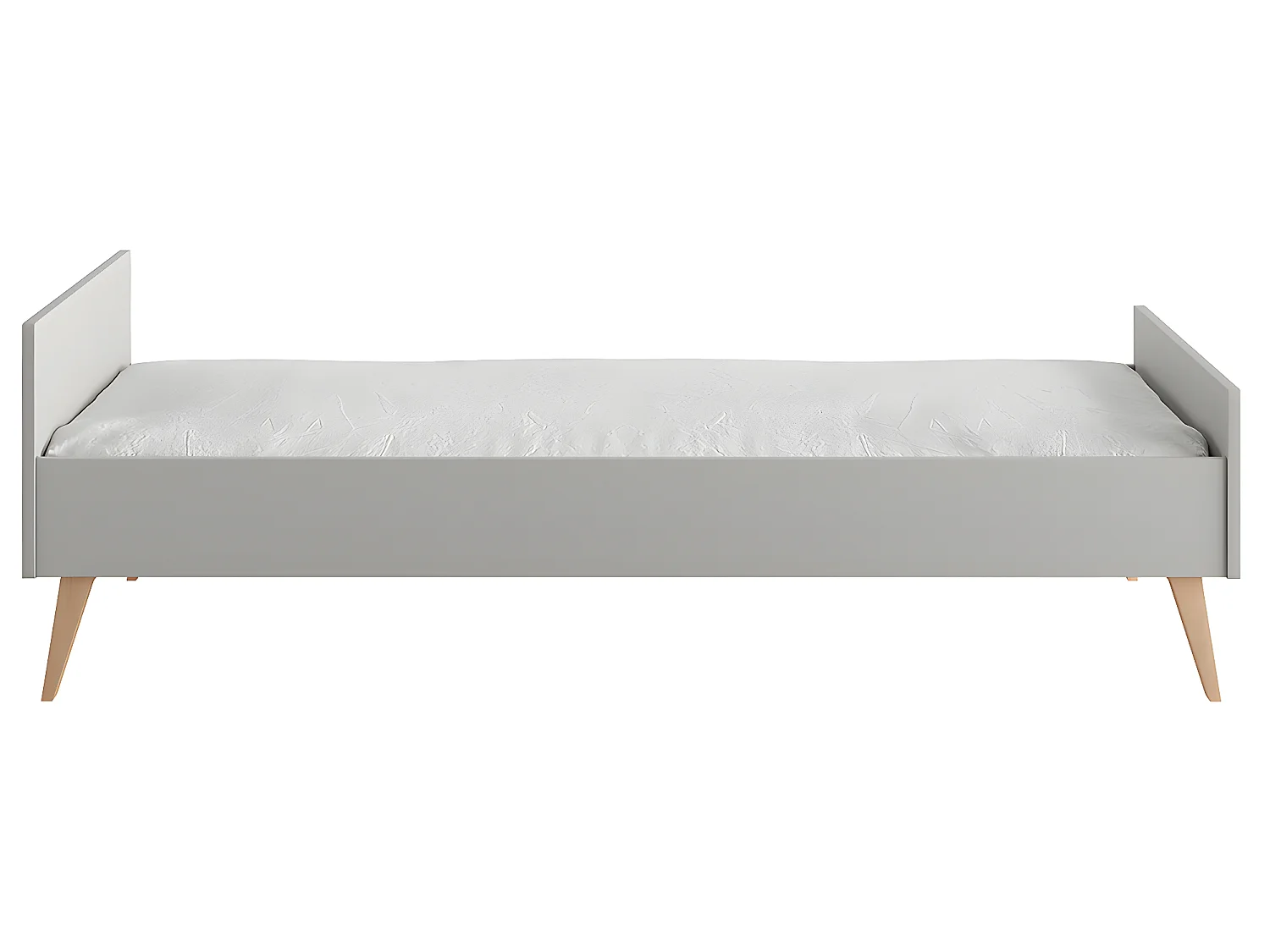 Lit 90x200 sommier inclus Swing Gris et bois