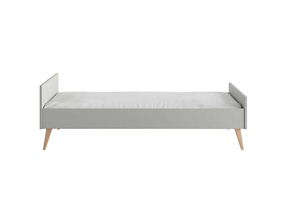 Pinio Swing Grey and wood 90x200 bed including box spring
