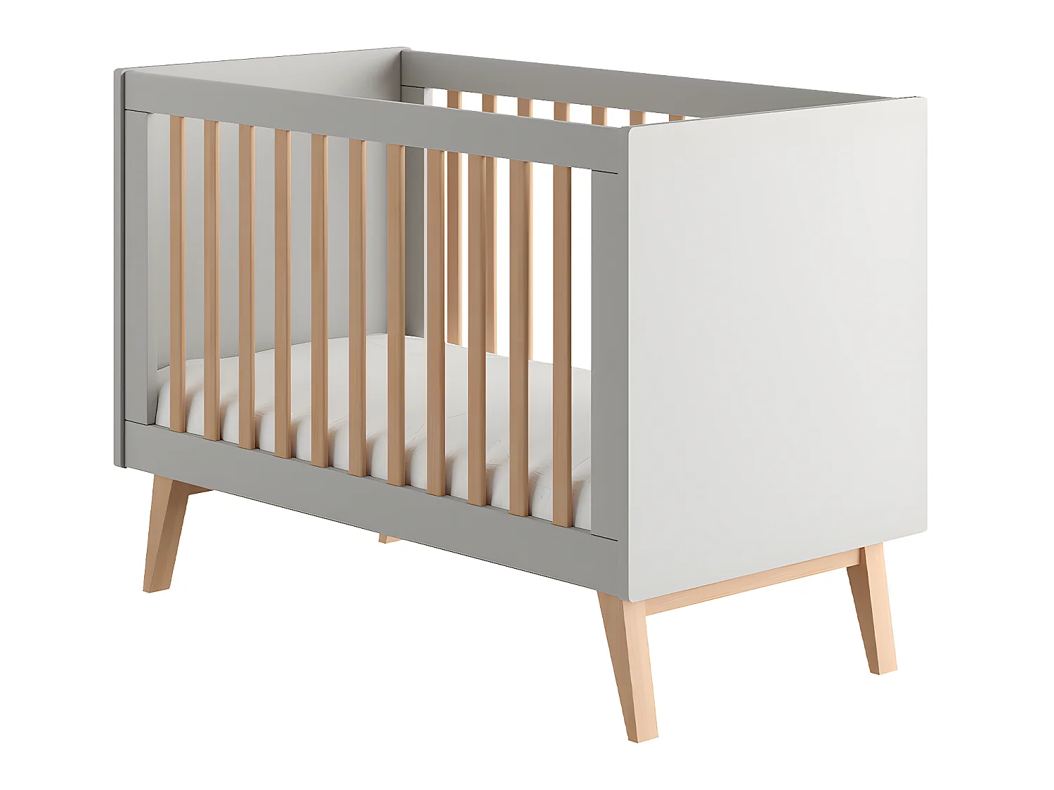 Lit évolutif 60x120 Swing Gris et bois