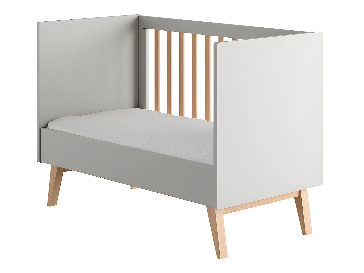 Lit évolutif 60x120 Swing Gris et bois