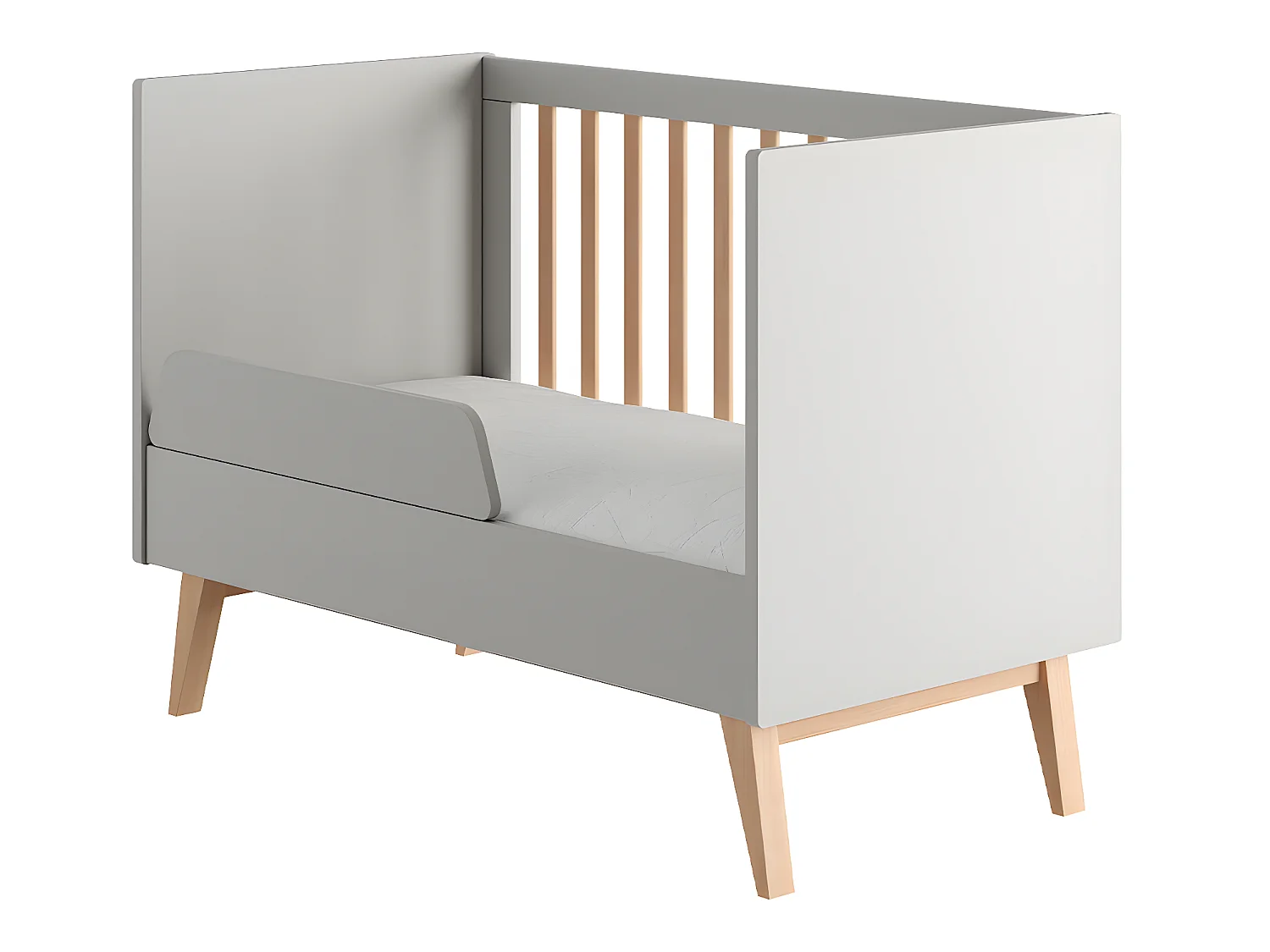 Lit évolutif 60x120 Swing Gris et bois