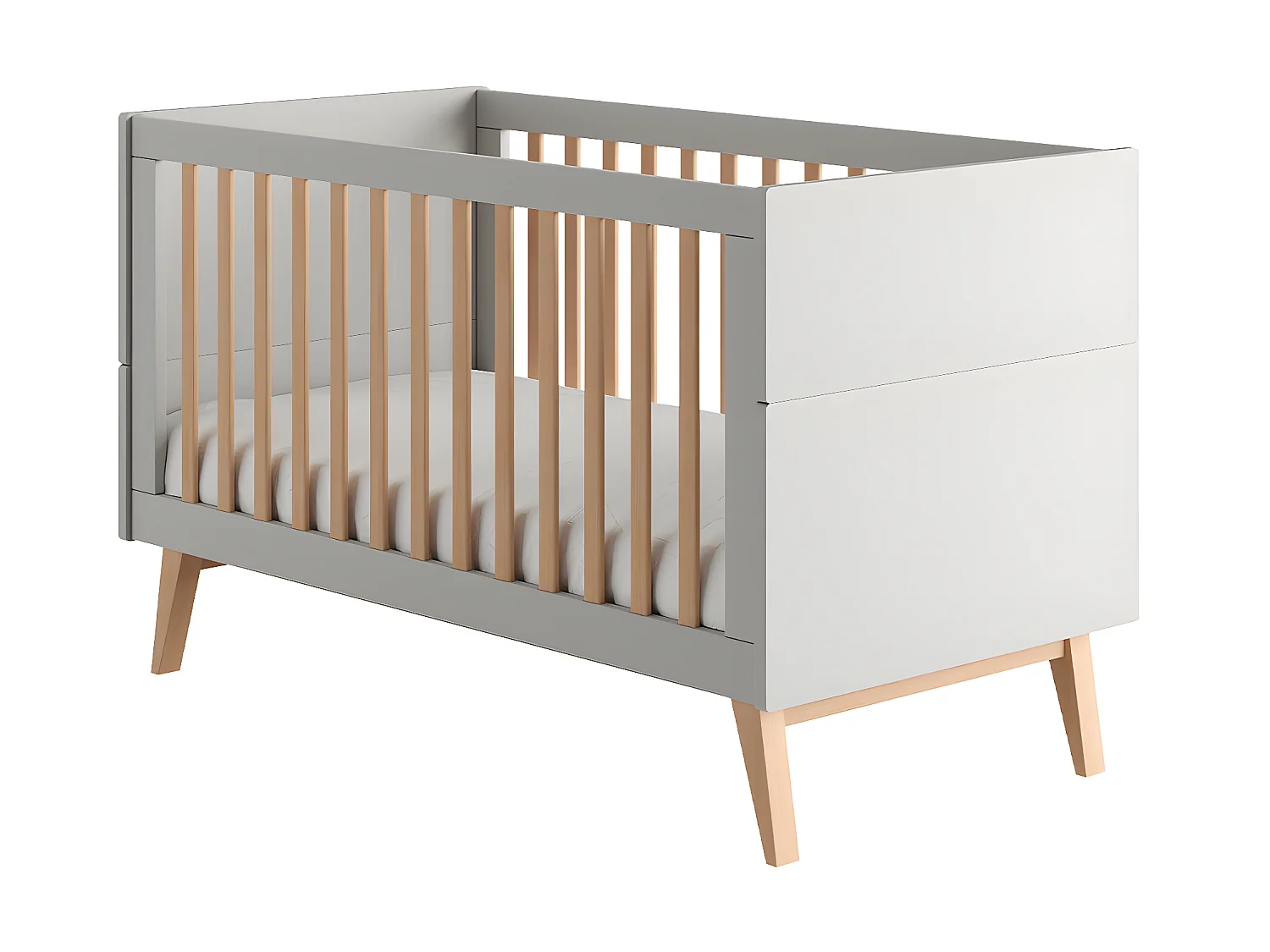 Lit évolutif 70x140 Swing Gris et bois