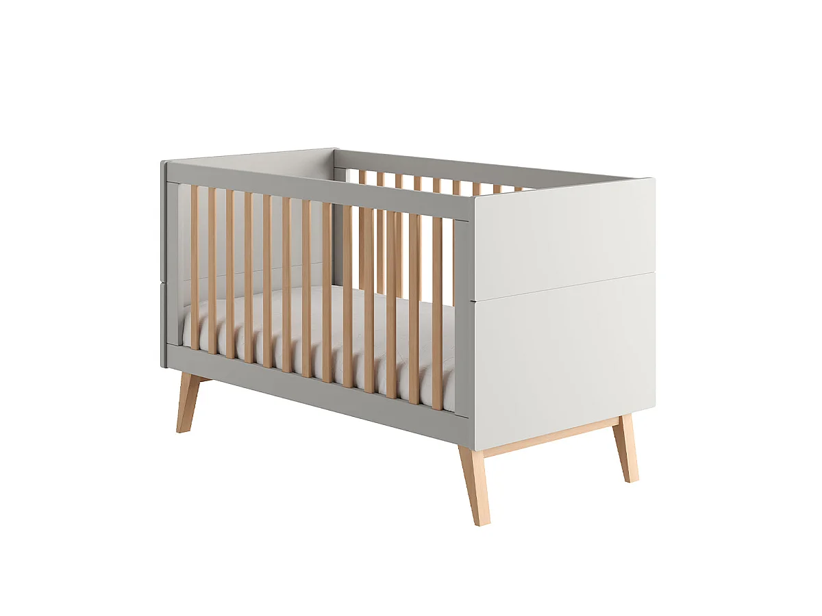 Lit évolutif 70x140 Pinio Swing Gris et bois